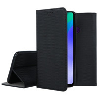 Кожен калъф тефтер и стойка Magnetic FLEXI Book Style за Huawei Y6P MED-LX9 черен